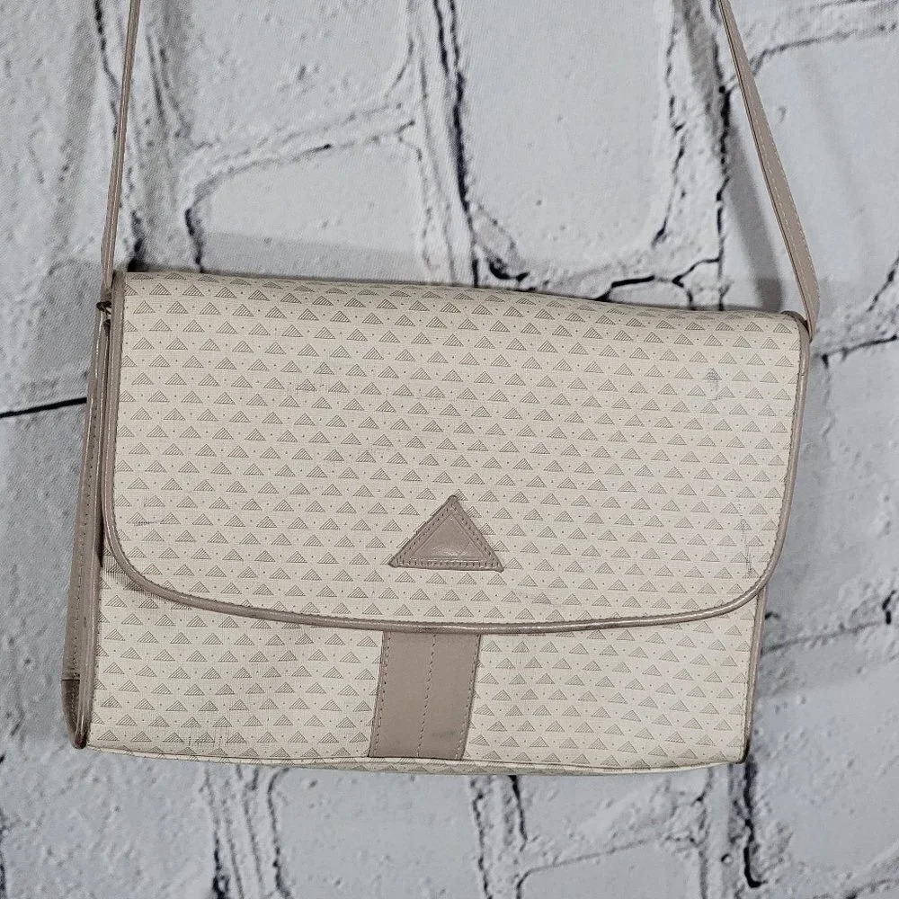 Vintage 1984 Liz Claiborne Leather Crossbody Purse Handbag‎ Tan Classic Preppy
